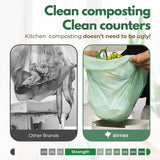 1.6 Gal Small Compost Bags for Kitchen Countertop Bin - 50 Count Cornstarch Leakproof