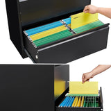 2 Drawer Lateral File Cabinet with Lock and Shelf