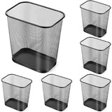 6 Pack Mesh Square Trash Cans 4 Gallon Wire Wastebasket for Home Office Kitchen