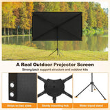 100 Inch Outdoor Projector Screen with Stand, Wind-Resistant Design