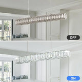 Crystal Chandelier Modern Pendant Light Dining Room Light Fixture,Height Adjustable