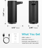 Automatic Soap Dispenser Type-C Rechargeable, Stainless Matte Black,