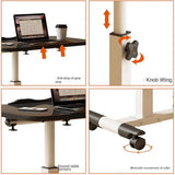 Foldable Standing Desk with Wheels 27.2-35.4" Height Adjustable Mobile Overbed Tables Metal Frame