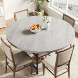 Round Dining Table for 4, Kitchen Dining Room Circle Dinner Pedestal Table