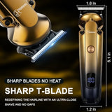 Men's Beard Trimmer Kit Electric Razor Shaver Professional Hair Clipper with Zero Gapped TBlade Nose Ear Beard