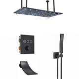 Nickel/Chrome/Black LED 40cm/80cm rectangular brass shower nozzle faucet bathroom accessories