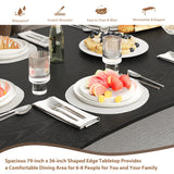 Rectangular Dining Table for 6-8 15mm Thick Metal Frame Wave Edge Dinner Tables