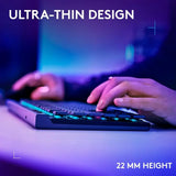 Slim Profile Wireless Gaming Keyboard with RGB Lighting, Tactile Brown Switches