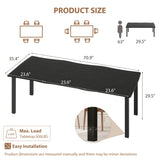 Rectangular Dining Table for 6-8 15mm Thick Metal Frame Wave Edge Dinner Tables