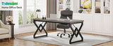 Tribesigns 63" Large Industrial Executive Desk with Extra Thickened Tabletop & Metal Frame