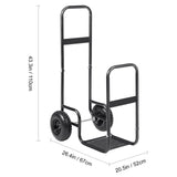 SucceBuy Firewood Log Cart Outdoor and Indoor Wood Rack Storage Mover with Wheels