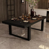 86.6" W Dining Table for 8-10 People, Versatile Modern Wooden Dinner Table Kitchen Table for Dining Room Conference Room
