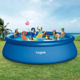 Above ground swimming pool for backyard steel frame with blue vinyl liner