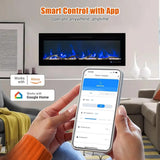 Electric Fireplace Heater, Compatible with Alexa & WiFi, Touch Screen