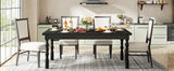 Tribesigns 62” Wood Patio Table for 4-6 People, Farmhouse Large Indoor/Outdoor Dining Picnic Table