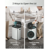 Motion Sensor Trash Can,13-Gallon Automatic Garbage Can With Soft Close Lid