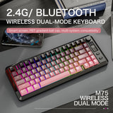FREEWOLF M75 Wireless Keyboard, Bluetooth Dual-mode, PBT Gradient Ball Cap