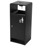 40L/10 Gallon Stainless Steel Standing Garbage Can Four-Side Openings Commercial Metal Waste Bin