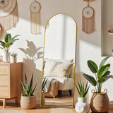 56"x21" Arched Full Length Mirror Free-standing Floor Mirror