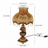 European Gold Table Lamp, 100-260V Bedside Desk Light, Table Lamp