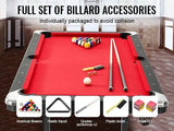 6.3ft Fold-up Pool Table Solid MDF Base Sturdy Metal Legs Full Set Games