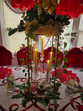 8sets 5 Arms Clear Candle Holder Acrylic Table for Candle Christmas Party