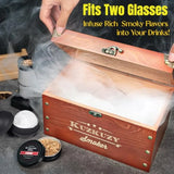 Cocktail Smoker Kit - Whiskey Smoker Kit with Smoking Gun Smoker Box 6 Flavors Wood