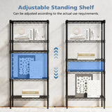 JHK 3-5 Tier Metal Wire Storage Shelves Adjustable Storage Racks Heavy Duty Standing Shelf Organizerd