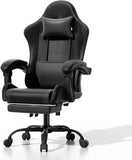 Athena Collection Carbon Fiber Black Gaming Chair - Ergonomic with Footrest