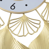 3D Ginkgo Biloba Art Wall Clock WM353B | Gold Dial, Silent Movement