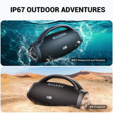 W-KING 330W Peak Wireless Boom Box Large Bluetooth Speaker 7.5", Outdoor