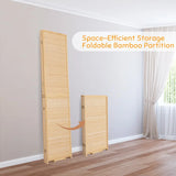 Bamboo Room Divider Folding Privacy Screen 5.6FT for Room Separation