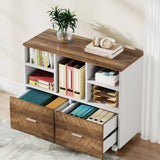 Tribesigns 2-Drawer Wood File Cabinet, Mobile Lateral Filing Cabinet