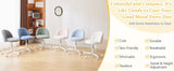 VINGLI White Modern Velvet Vanity Chair with Back - Silent Wheels Stylish Comfortable