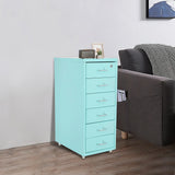 Light Blue Cold-rolled Steel 11x16x27-inch Six-story Metal Filing Cabinet