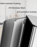 60L 90L Three Compartment Trash Can with Soft-Close Lid, Rectangle Step Trash Can, Fingerprint-Resistant