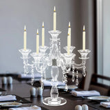  European Glass Candle Holder 7-Arm Candlestick for Holiday & Home Decor