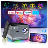 Portable Smart Movie Projector with LED Lighting BT5.0 Bulit-in More App