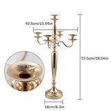 4Pcs 5 Arm Gold Metal Candlestick Holder for Wedding Decorative(28 Inch