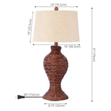 31" Table Lamp for Living Room w/ Gray Linen Drum Shade