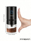 1pc USB Rechargeable Electric Coffee Grinder, Compact Portable Coffee Grinder With Professional Ceramic Grinding Core And Adjustable Grind Settings, Suitable For Home, Office,