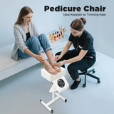 Professional Pedicure Stool w/Dust Cleaning Fan Nail Bench Manicure Chair Beauty Salon