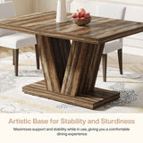 Tribesigns 47-Inch Dining Table for 4-6, White Kitchen Dinner Table with Heavy Duty Pedestal