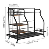 Multifunctional Rolling Golf Bags Storage Shelf Metal Sports Equipment
