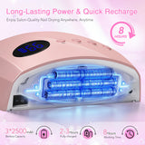 45 LEDs  4 Timers Modes 168W UV  Lamp For Nails Wireless Gel Polish Nail Dryer Pedicure Manicure Light Cordless