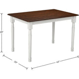 Walnut Top Rectangle Dining Table for 2-4, Solid Wood Space-Saving Kitchen Table