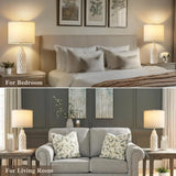 24.8" Ceramic Table Lamps Set of 2 with Color Temperature for Nightstand
