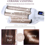 Crimper Hair Iron Ceramic 3 Barrel Curling Iron 0.6 inch 16mm Instant Curls Hair Crimper