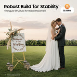 2Pcs Gold Display Easel Stand, Adjustable Photo Frame Holder for Wedding Poster Sign, Heavy Duty