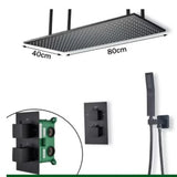 Nickel/Chrome/Black LED 40cm/80cm rectangular brass shower nozzle faucet bathroom accessories